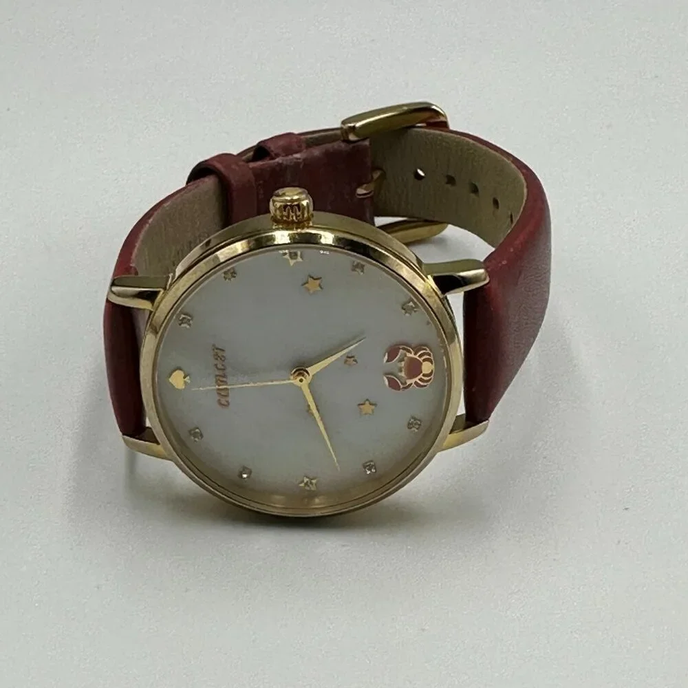 Kate Spade Zodiac Watch Women Gold Tone Cancer Crab Dial New Battery